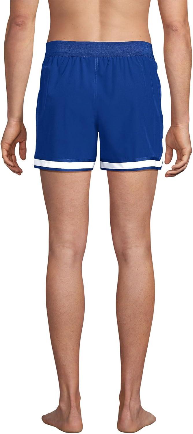 imageLands End Mens 5quot Quick Dry Striped Pull on Board ShortBrilliant Cobalt