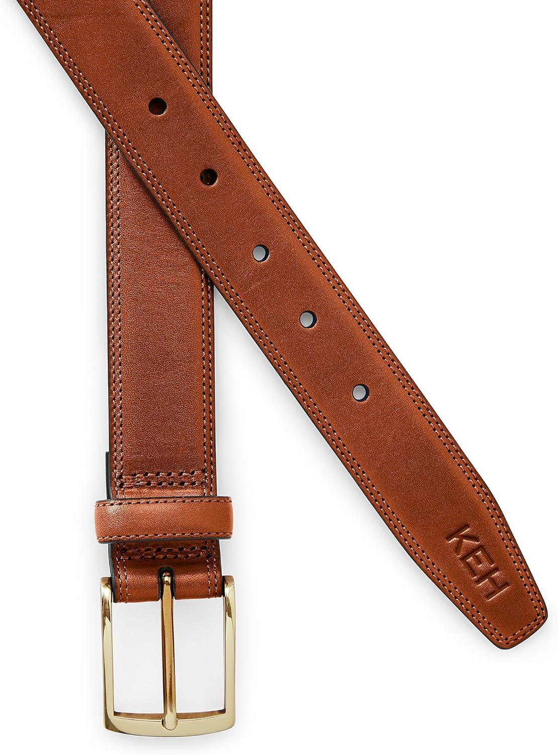 imageLands End Mens Classic Leather Chino BeltDark English Tan