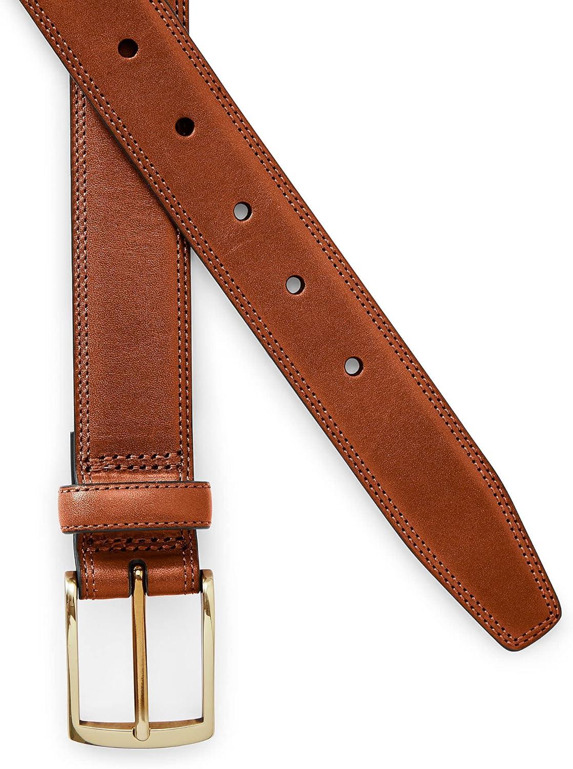 imageLands End Mens Classic Leather Chino BeltDark English Tan