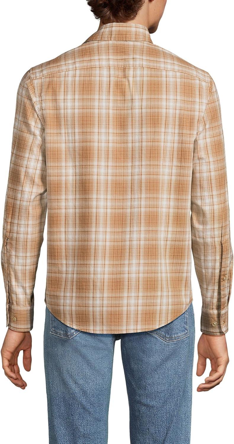 imageLands End Mens Coastal FlannelDesert Tan Plaid