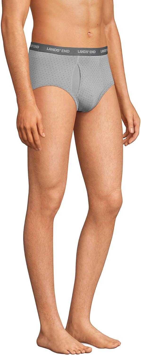 imageLands End Mens Comfort Knit Brief 3 PackBlackGray 3 Pack