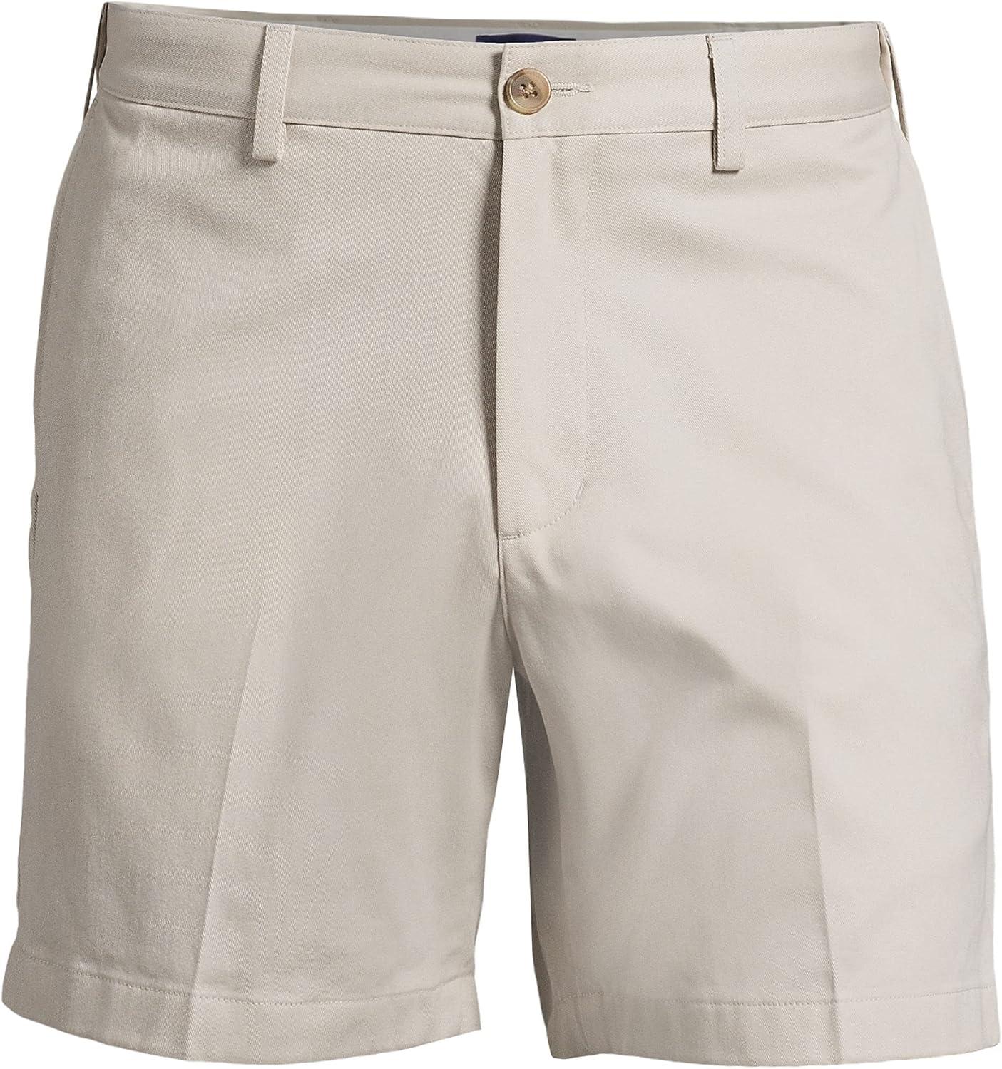 imageLands End Mens Comfort Waist 6quot No Iron Chino ShortsLight Stone