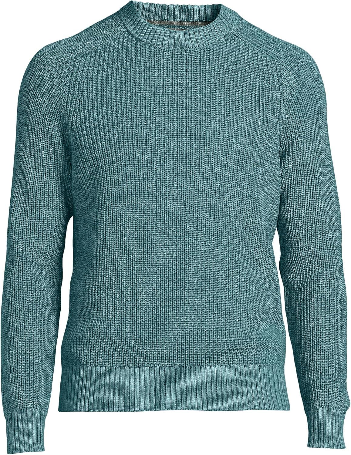 imageLands End Mens Drifter Cotton Crewneck SweaterTourmaline