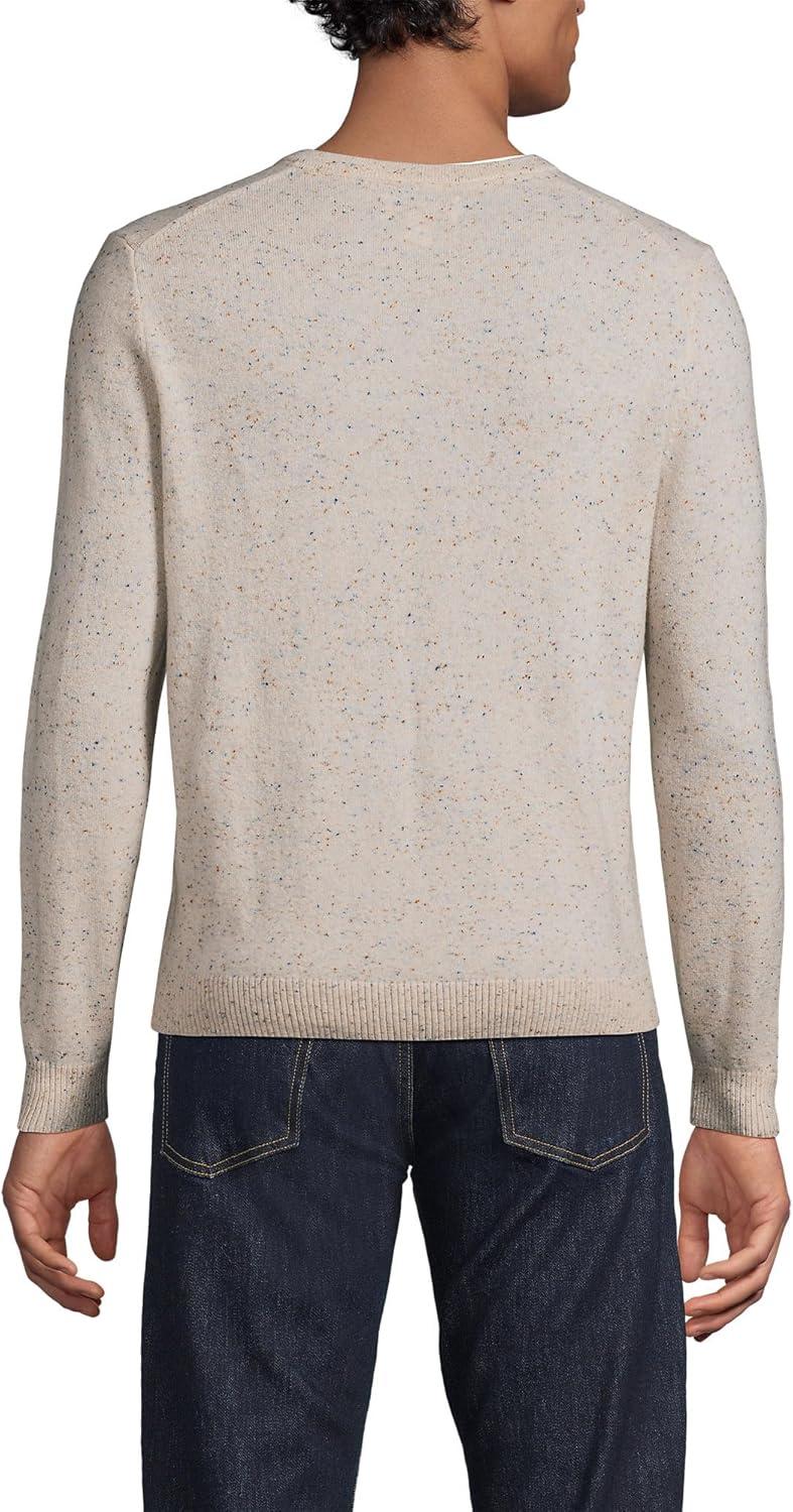 imageLands End Mens Fine Gauge Cashmere VNeck SweaterSolstice Donegal