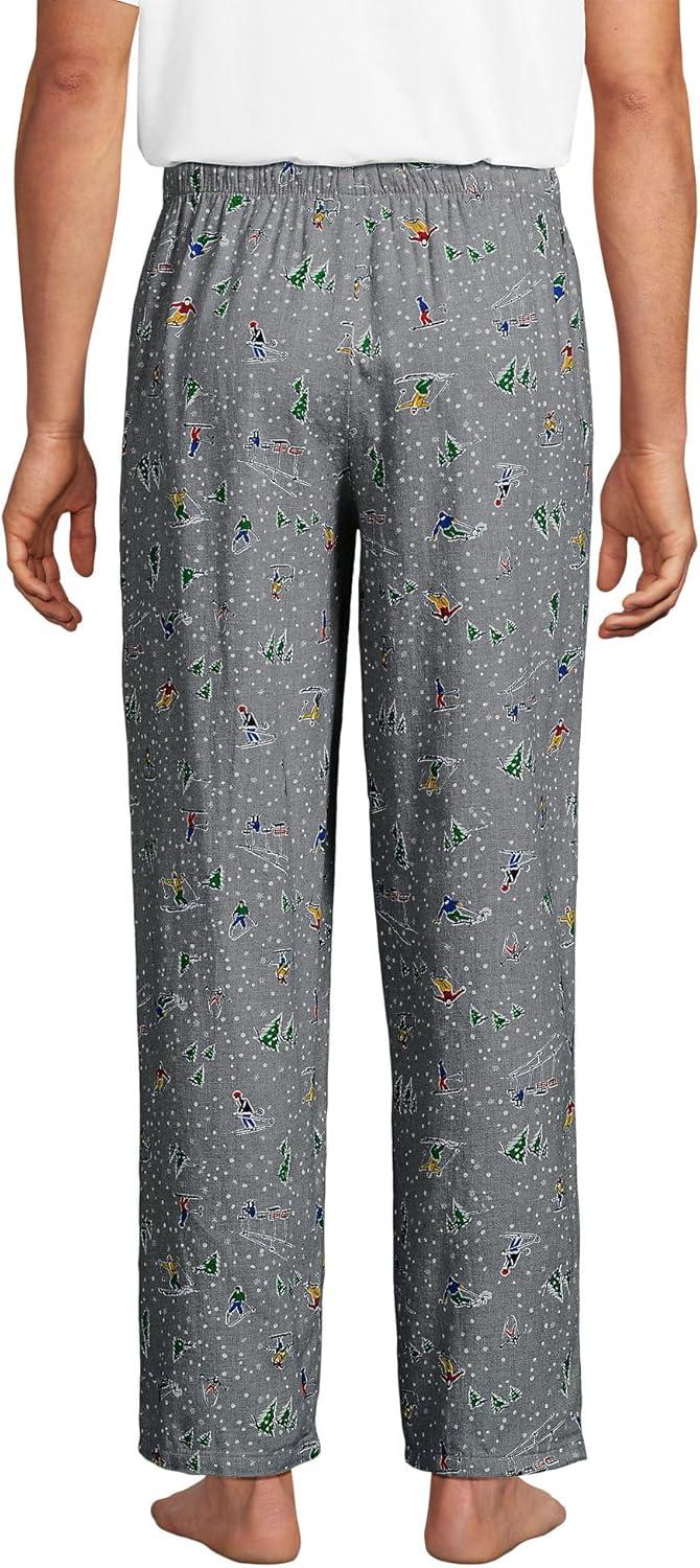 imageLands End Mens Flannel Pajama PantsGray Heather Skiers