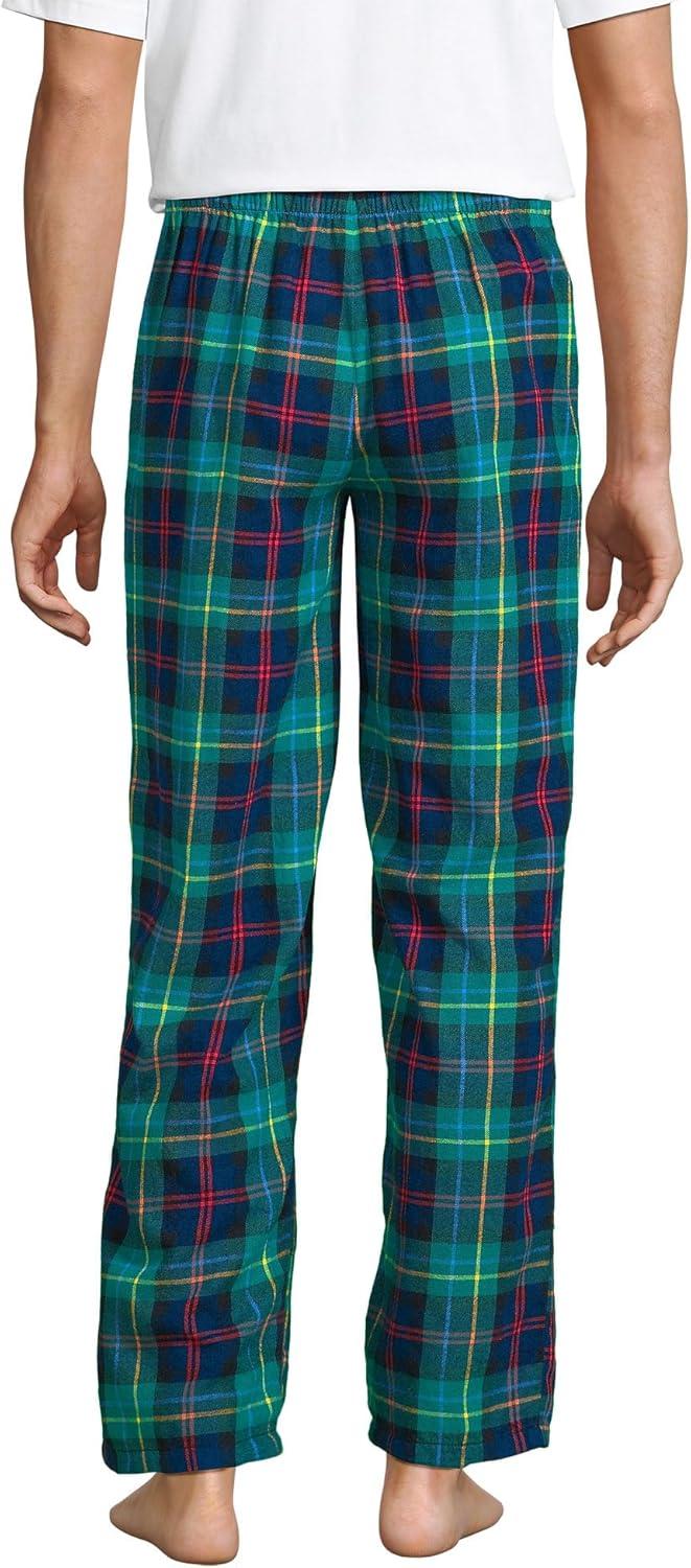 imageLands End Mens Flannel Pajama PantsGreenNavyHeritage Red Plaid