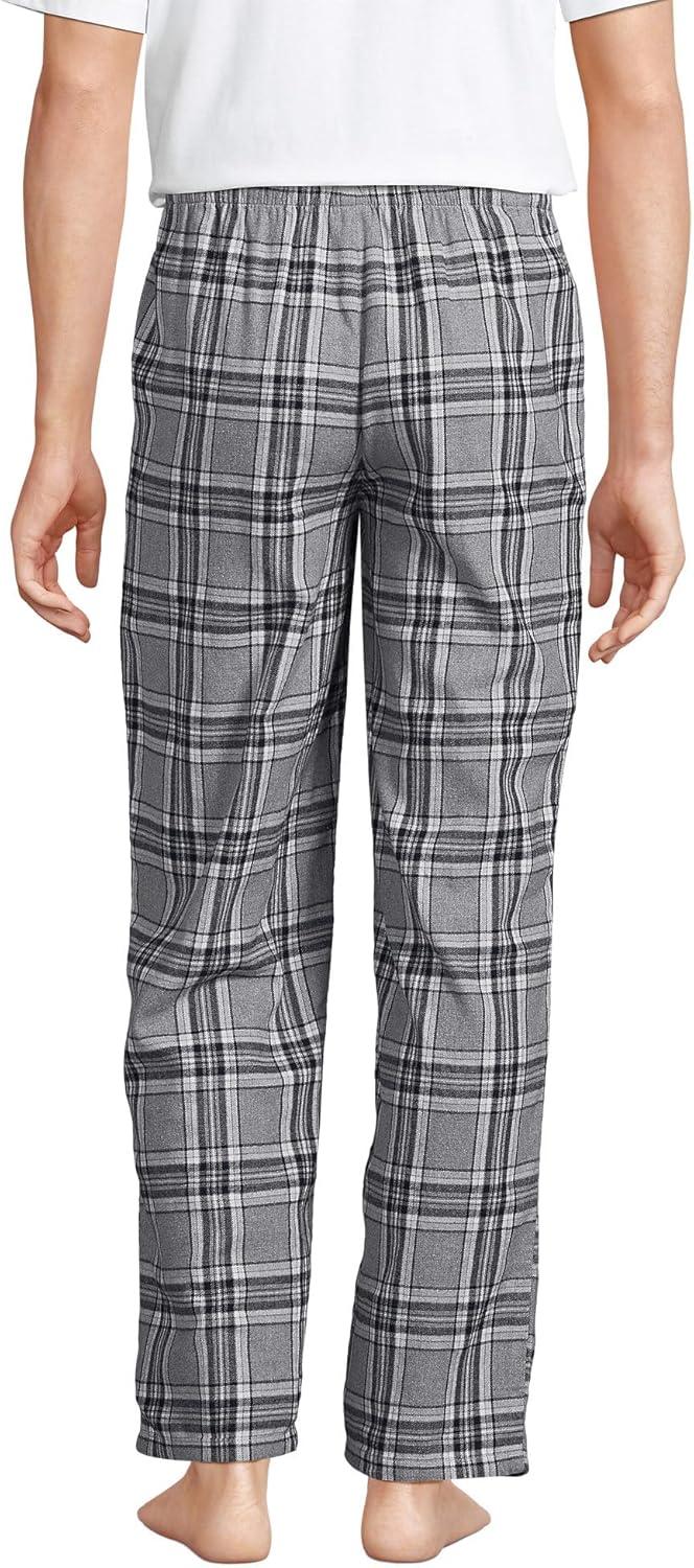 imageLands End Mens Flannel Pajama PantsPewter HeatherGray Plaid