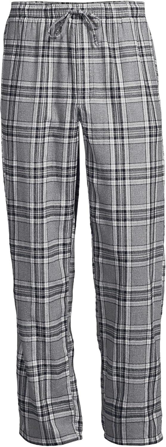 imageLands End Mens Flannel Pajama PantsPewter HeatherGray Plaid