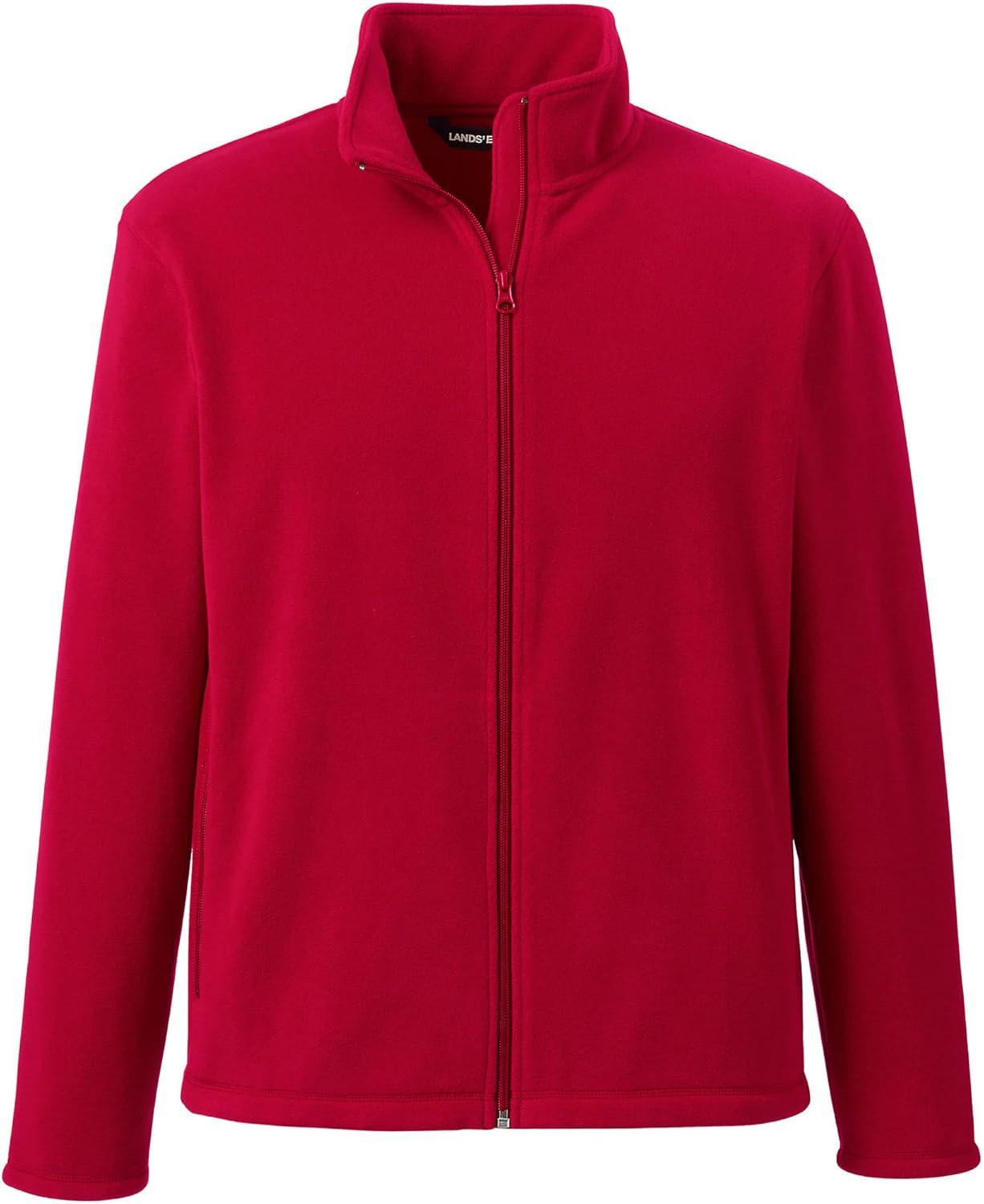 imageLands End Mens FullZip MidWeight Fleece JacketRed