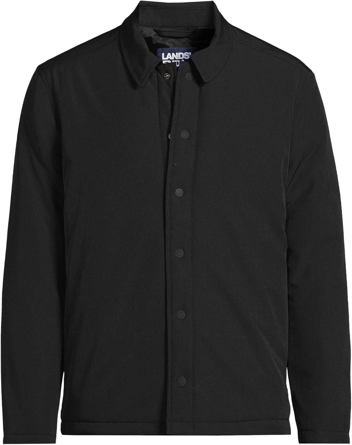 imageLands End Mens Insulated Commuter Shirt JacketBlack