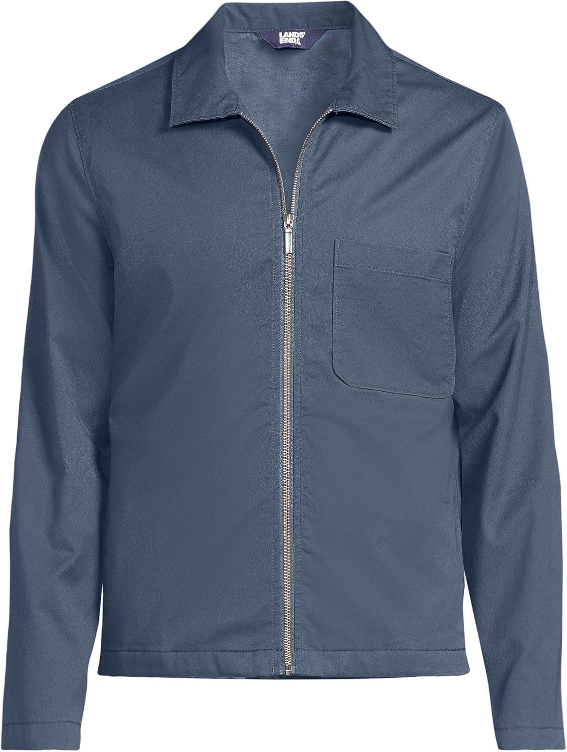 imageLands End Mens Lightweight Full Zip JacketSlate Blue