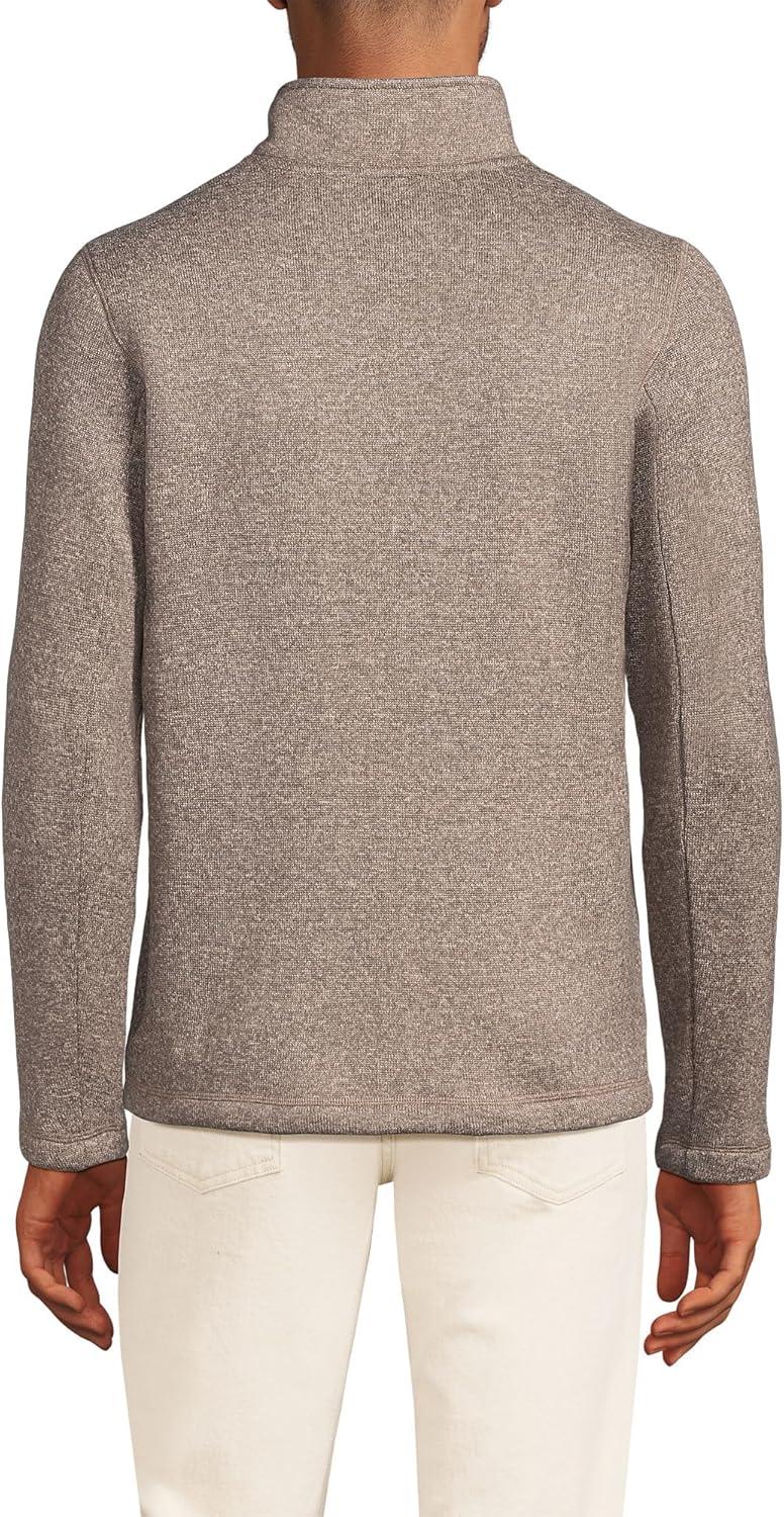 imageLands End Mens Quarter Zip Sweater FleeceSoft Taupe Heather