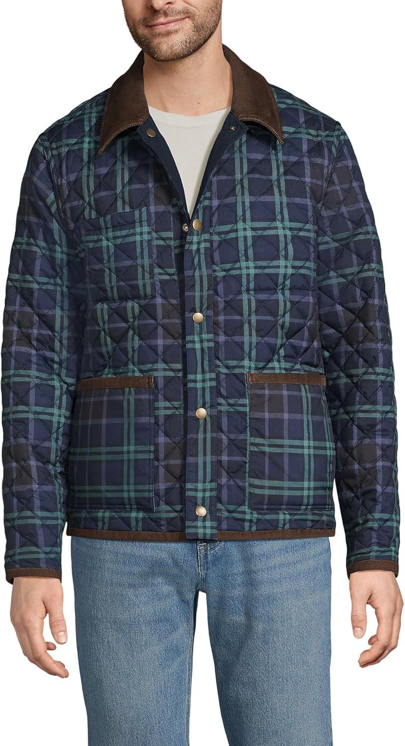 imageLands End Mens Reversible Insulated Barn JacketRadiant NavyNavy Plaid