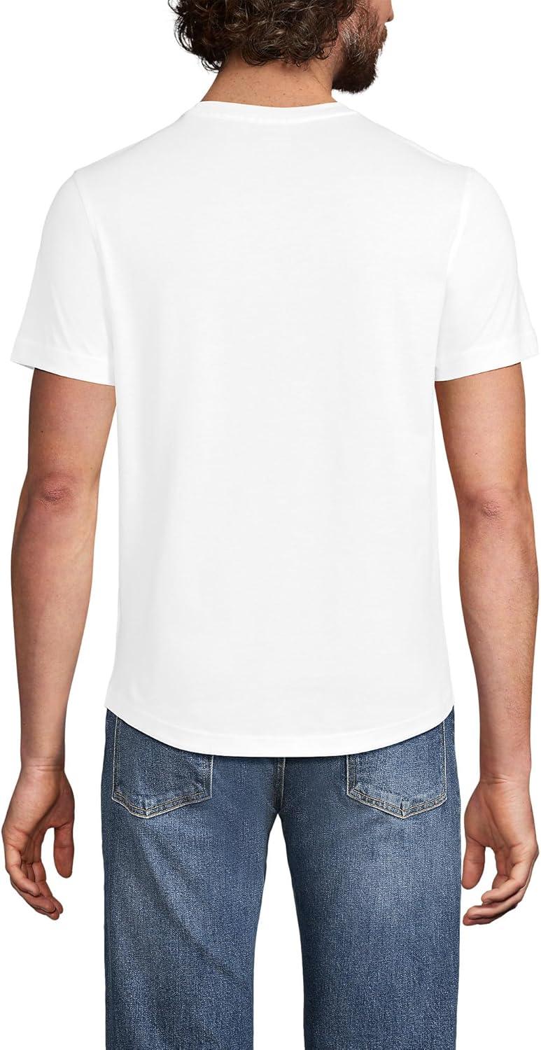 imageLands End Mens Short Sleeve AmericanGrown Supima Cotton Curved Hem TeeWhite