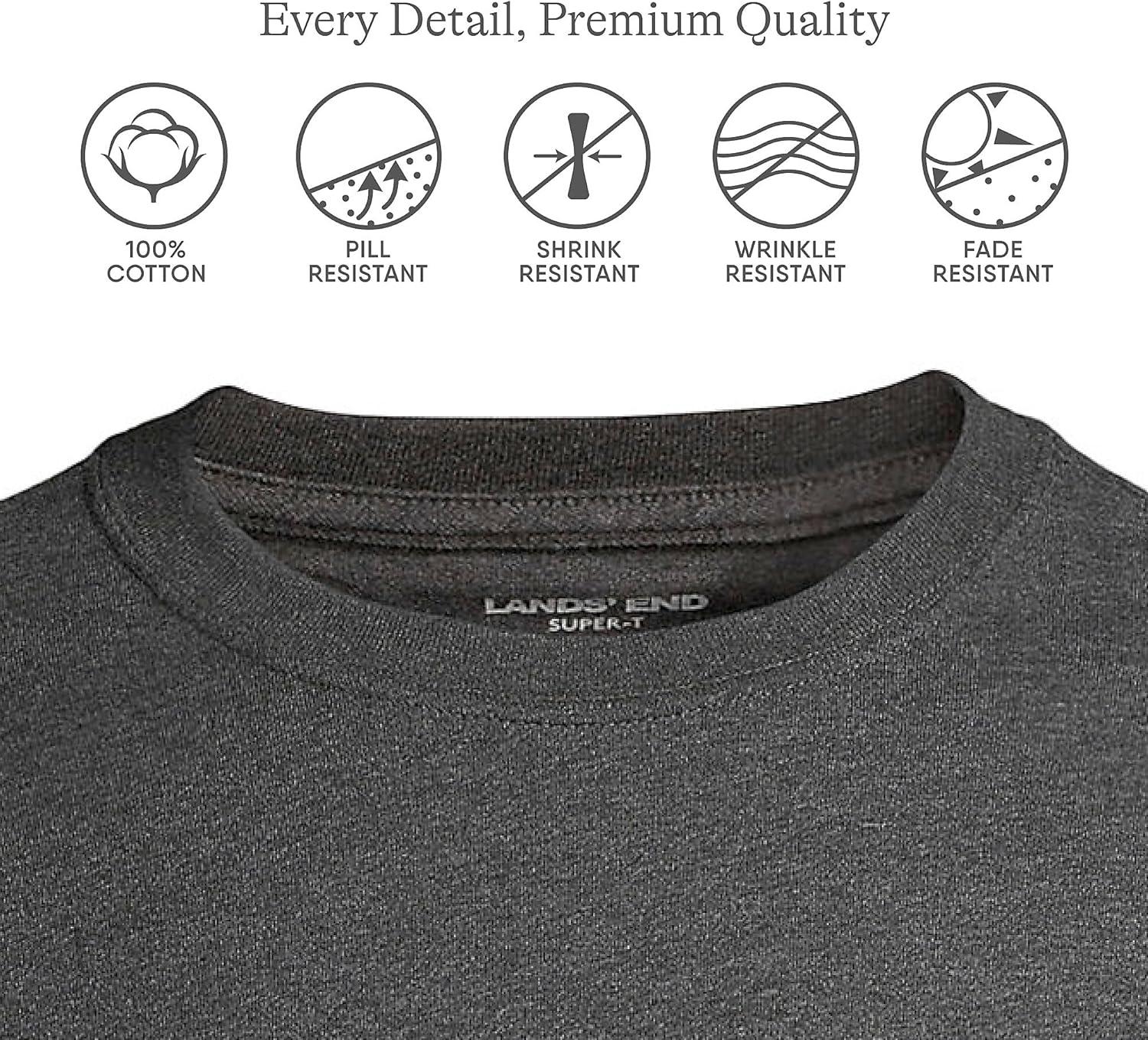 imageLands End Mens SuperT Short Sleeve TShirtDark Charcoal Heather