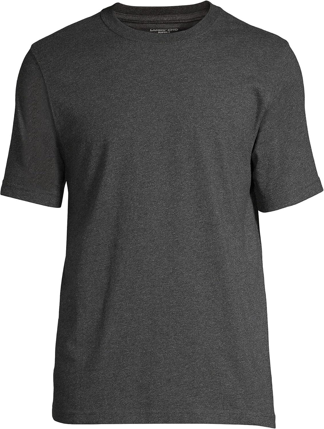 imageLands End Mens SuperT Short Sleeve TShirtDark Charcoal Heather