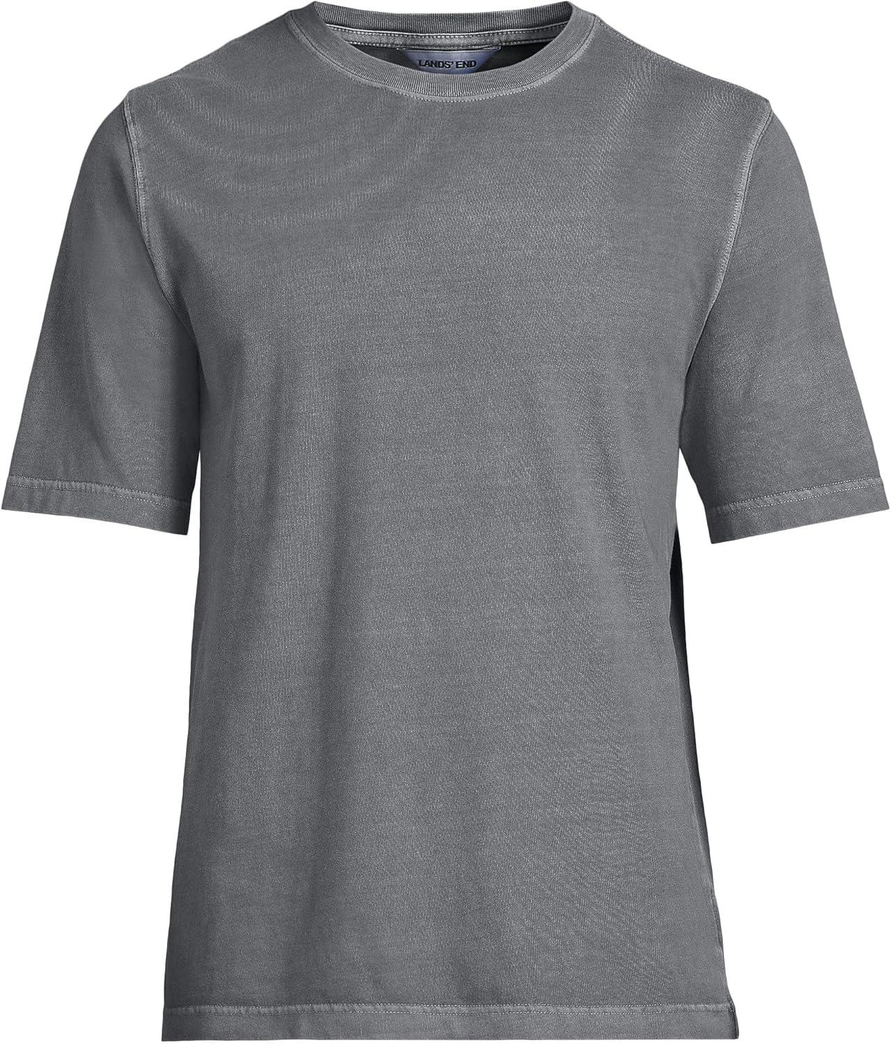 imageLands End Mens SuperT Short Sleeve TShirtDark Gray Sky Garment Dye