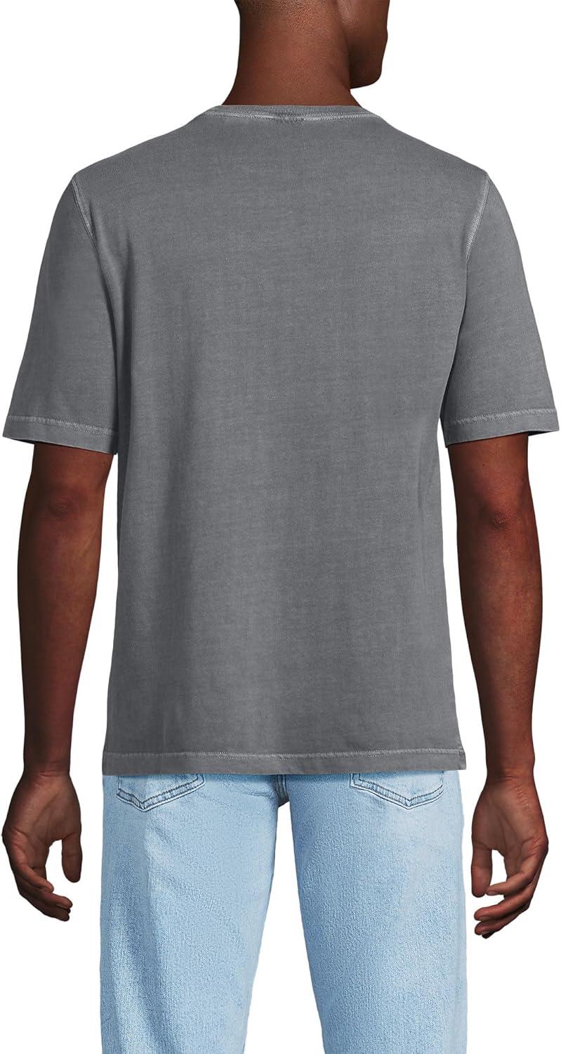 imageLands End Mens SuperT Short Sleeve TShirtDark Gray Sky Garment Dye