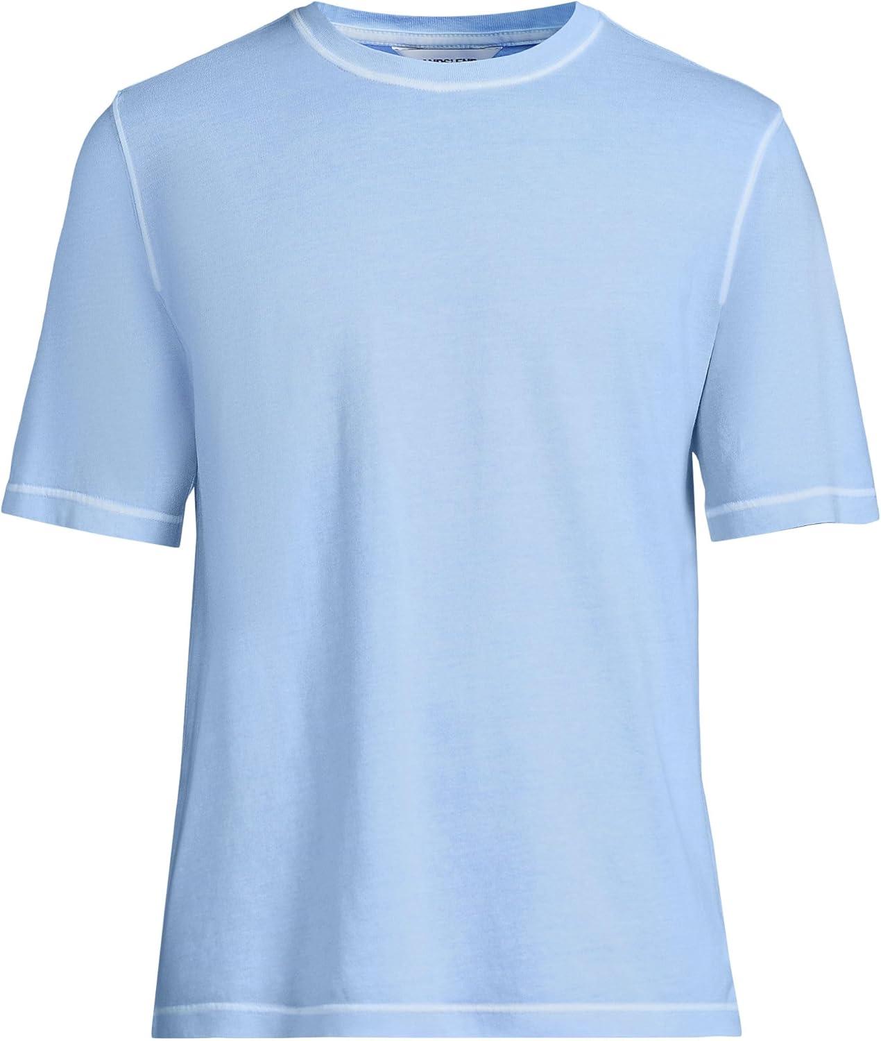 imageLands End Mens SuperT Short Sleeve TShirtPowder Blue Garment Dye