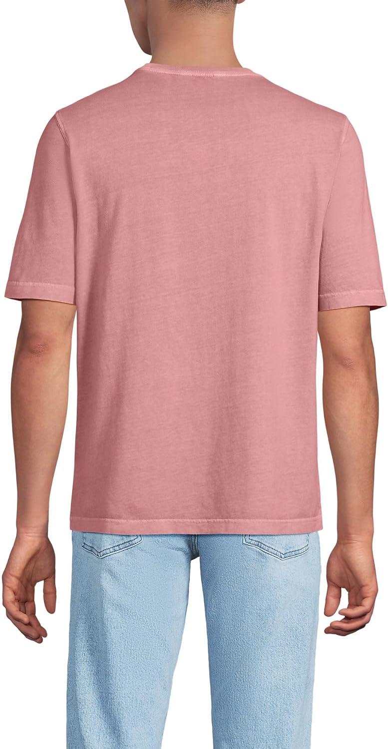 imageLands End Mens SuperT Short Sleeve TShirtWashed Coral Clay Garment Dye