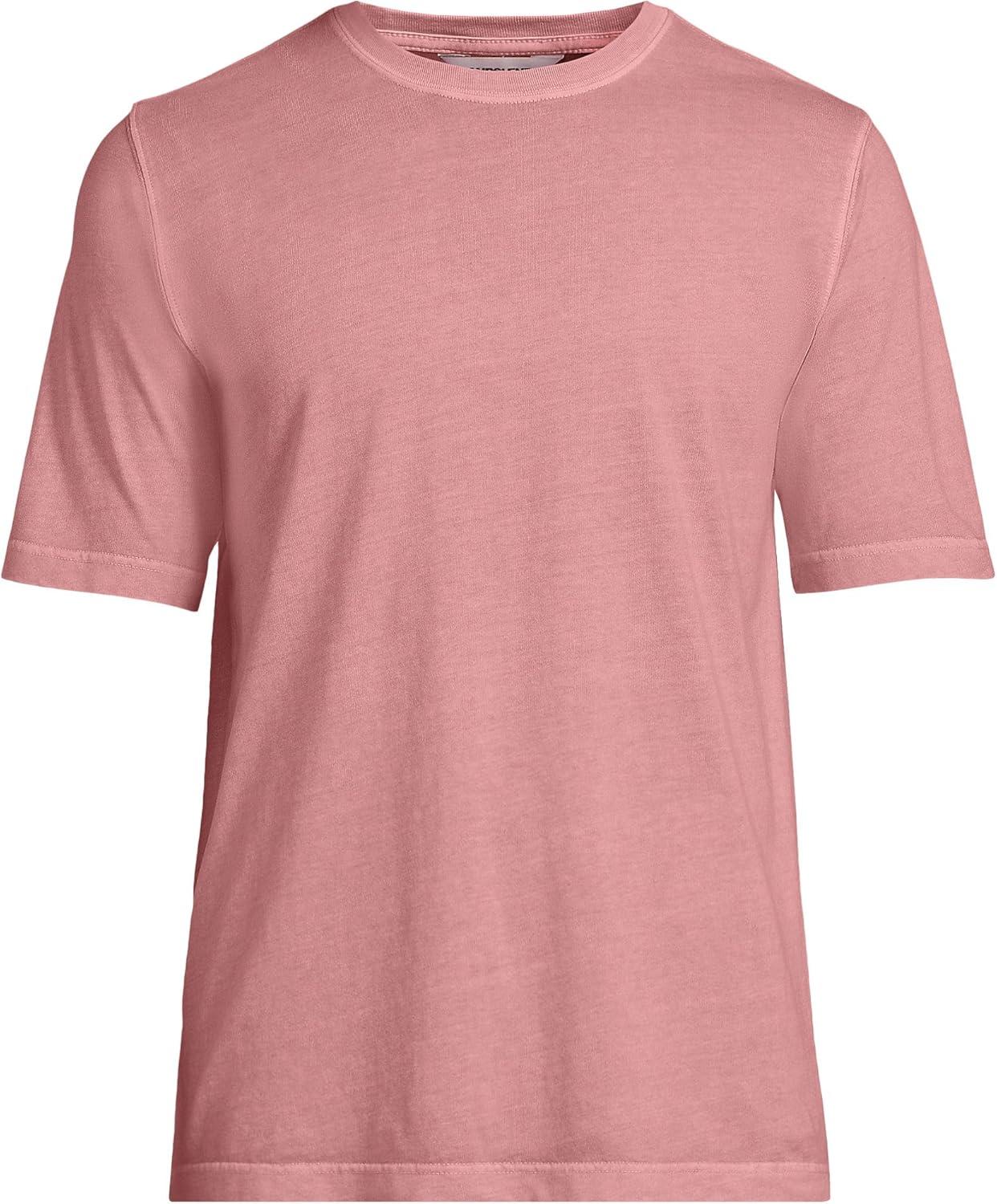 imageLands End Mens SuperT Short Sleeve TShirtWashed Coral Clay Garment Dye