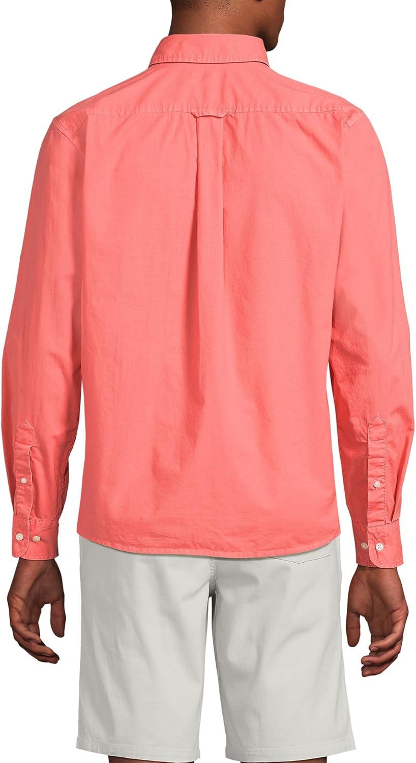 imageLands End Mens Traditional Fit Essential Lightweight Poplin ShirtSea Coral