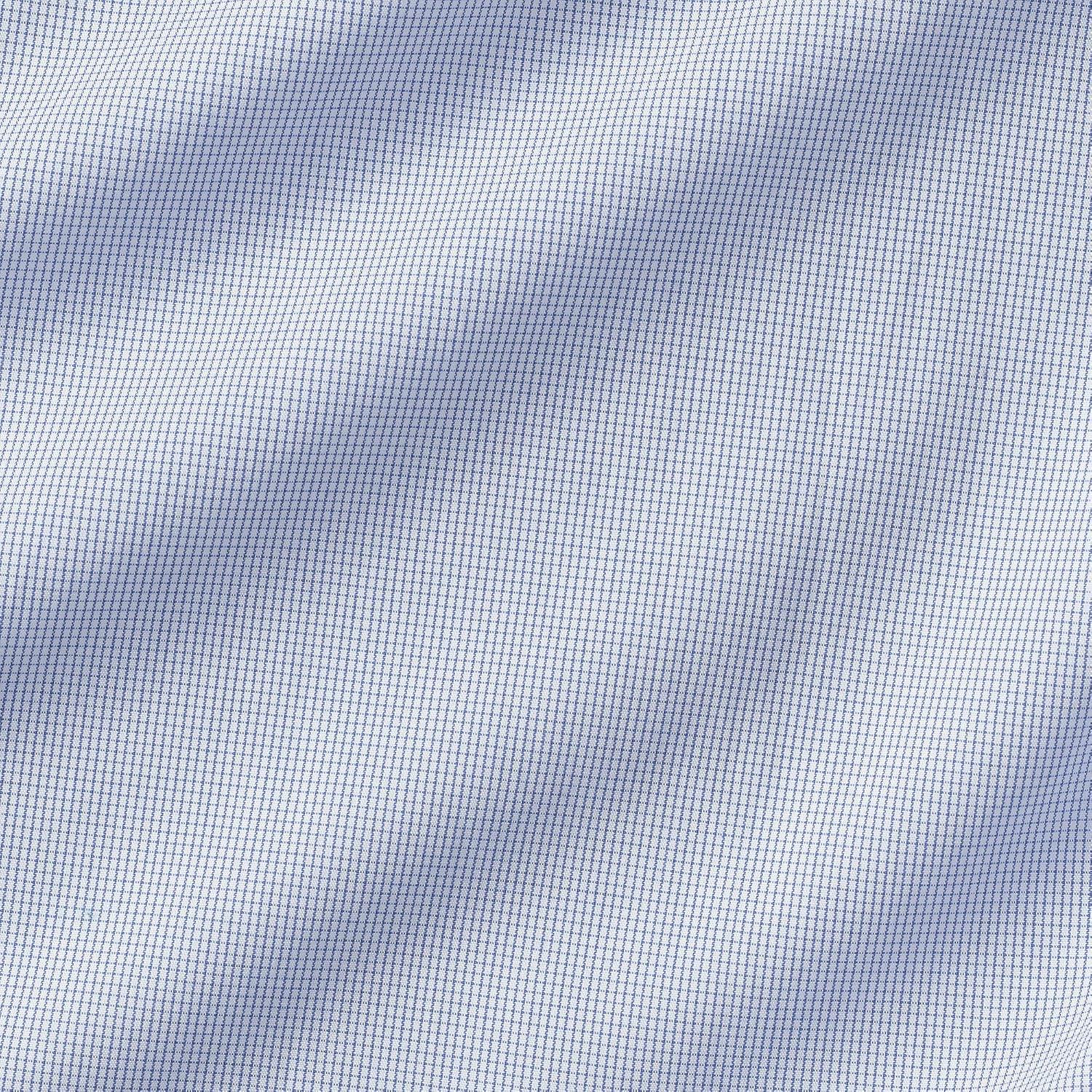 imageLands End Mens Traditional Fit Solid No Iron AmericanGrown Supima Pinpoint Buttondown Collar Dress ShirtVibrant Lapis Mini Check