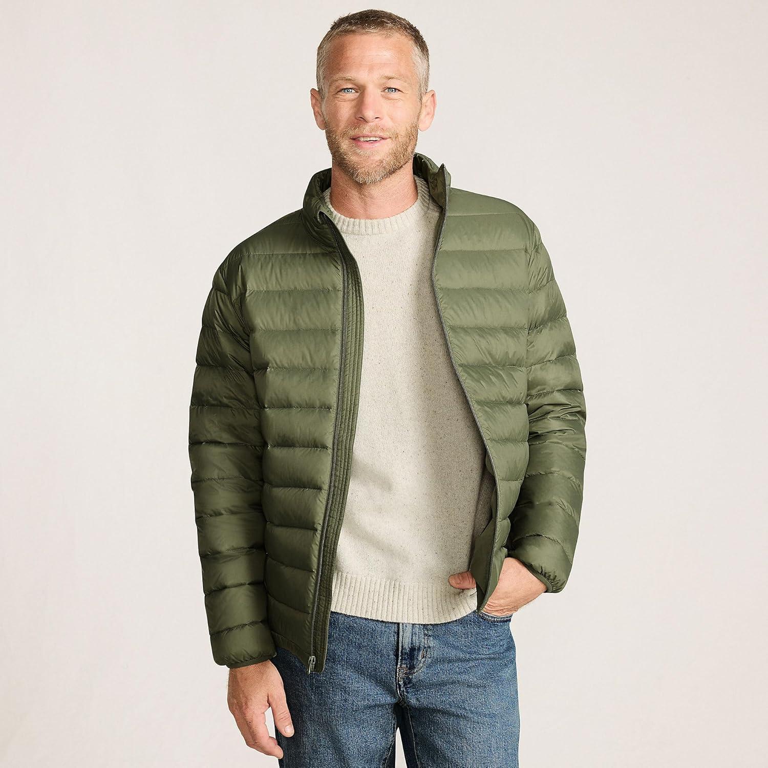 imageLands End Mens Wanderweight Ultralight Packable Down JacketRiver Stone Green