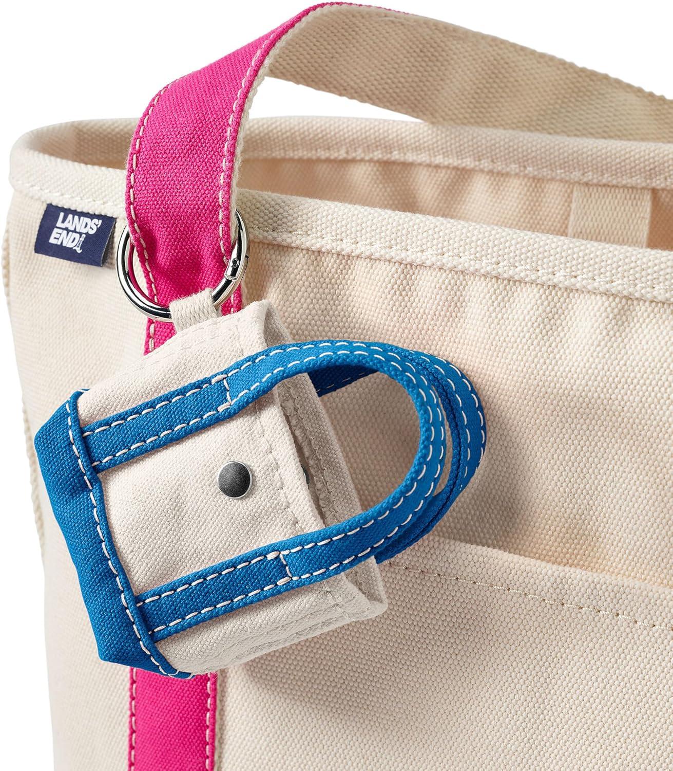 imageLands End Micro Canvas Tote Charm Naturalheritage Red One sizeNaturalBeacon Blue