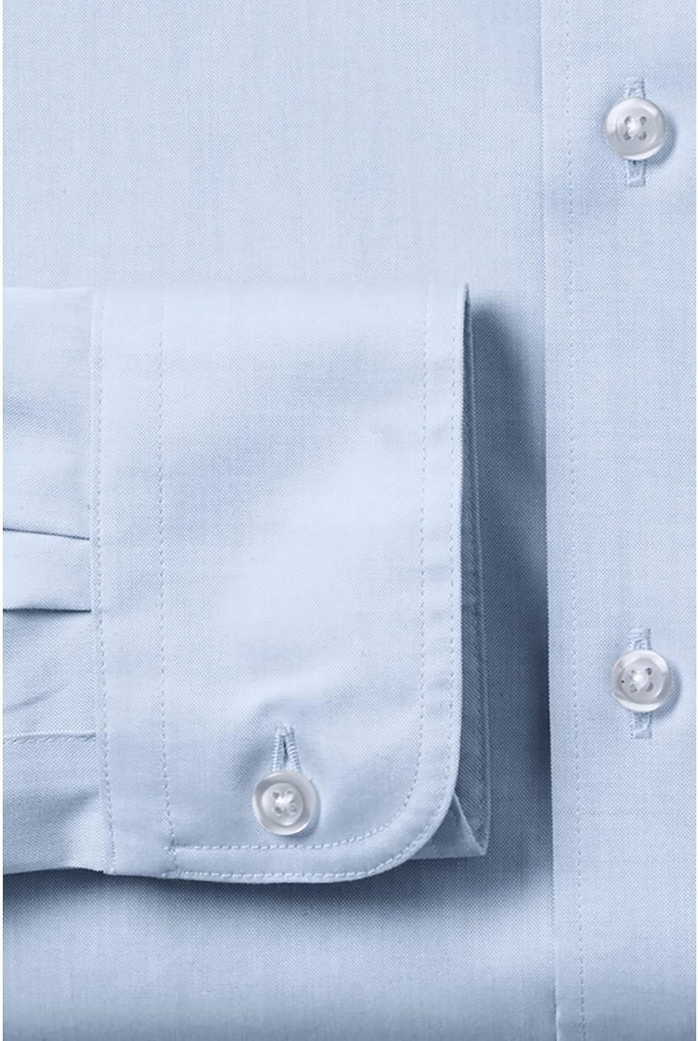 imageLands End School Uniform Boys Long Sleeve No Iron Pinpoint Dress ShirtBlue