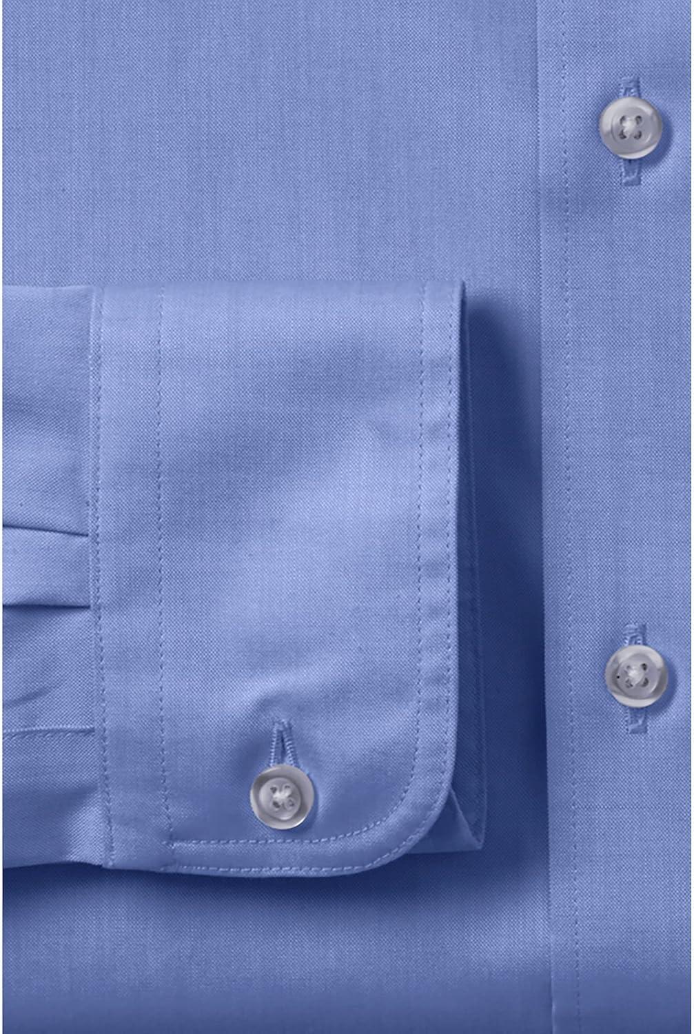 imageLands End School Uniform Boys Long Sleeve No Iron Pinpoint Dress ShirtFrench Blue