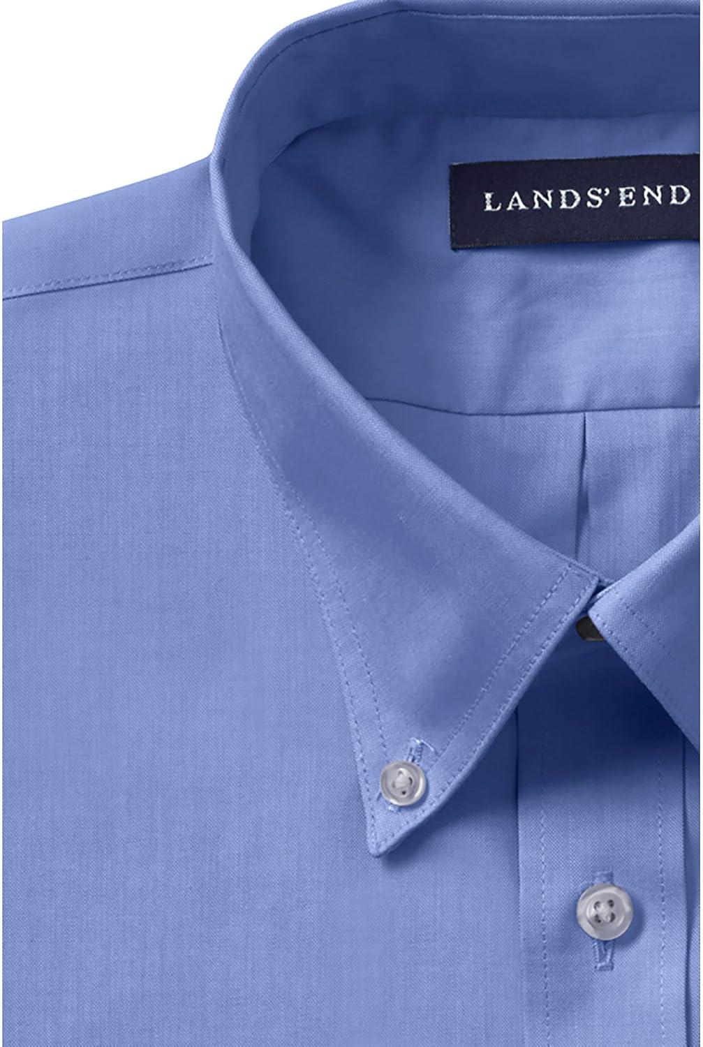 imageLands End School Uniform Boys Long Sleeve No Iron Pinpoint Dress ShirtFrench Blue