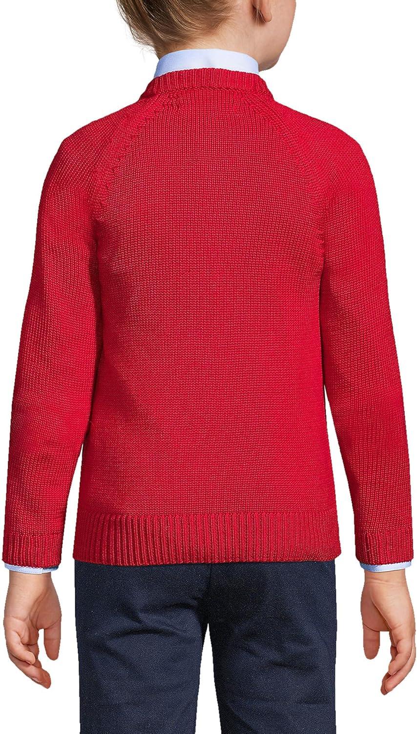 imageLands End School Uniform Girls Cotton Modal ZipFront Cardigan SweaterRed