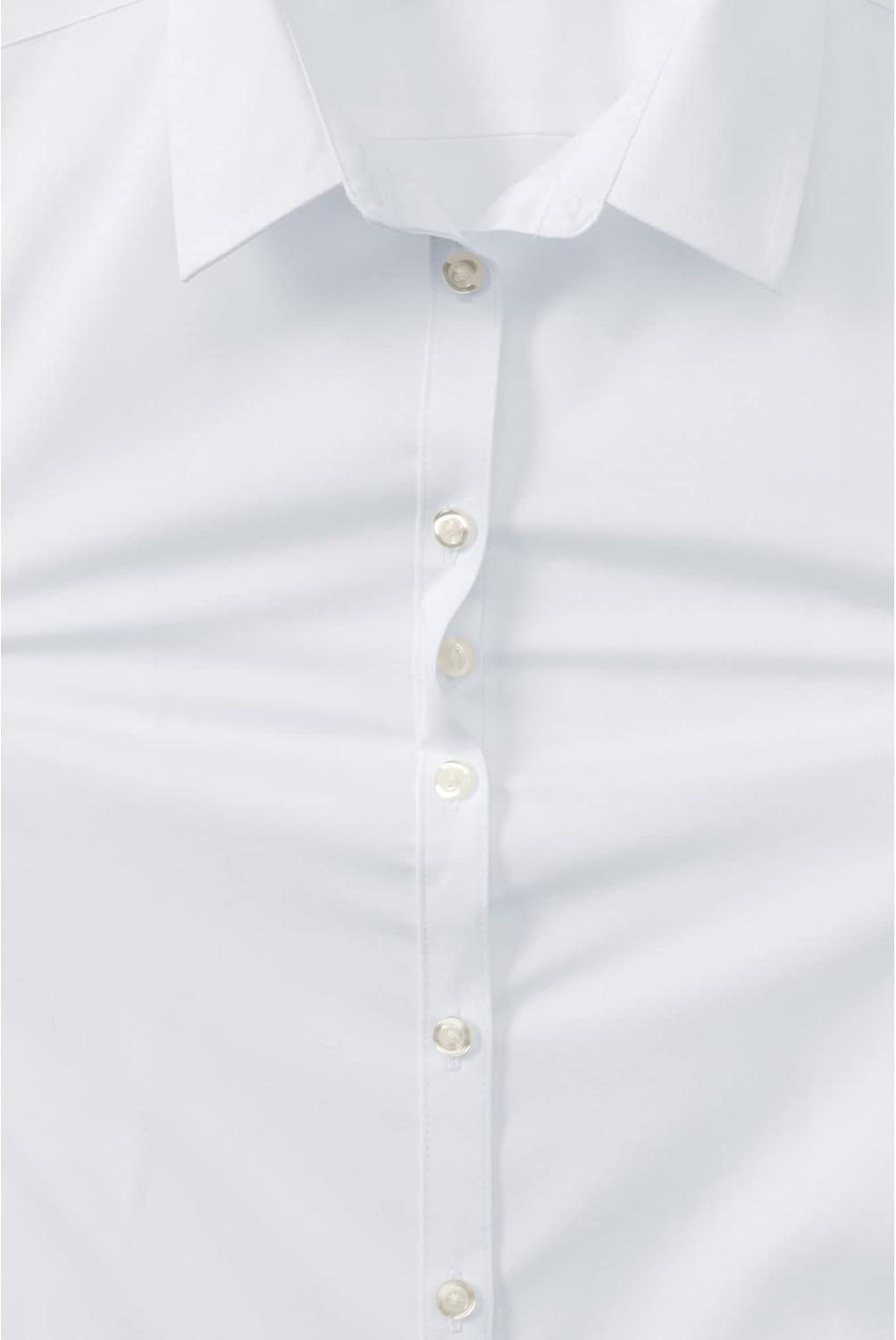 imageLands End School Uniform Girls No Gape Long Sleeve Stretch ShirtPearl White