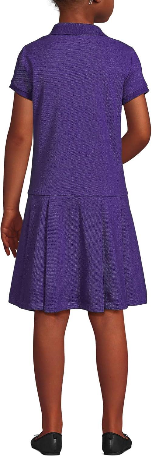 imageLands End School Uniform Girls Short Sleeve Mesh Pleated Polo DressDeep Purple