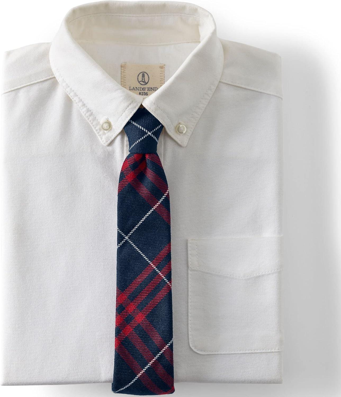 imageLands End School Uniform Kids Plaid To Be Tied TieClassic Navy Large Plaid