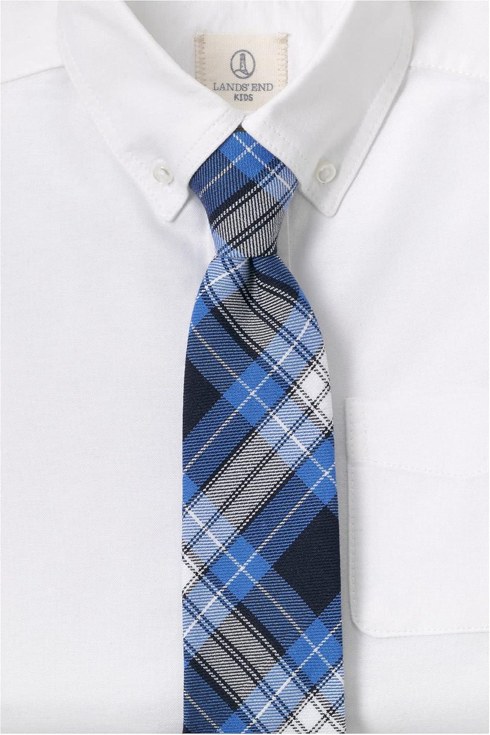 imageLands End School Uniform Kids Plaid To Be Tied TieClear Blue Plaid