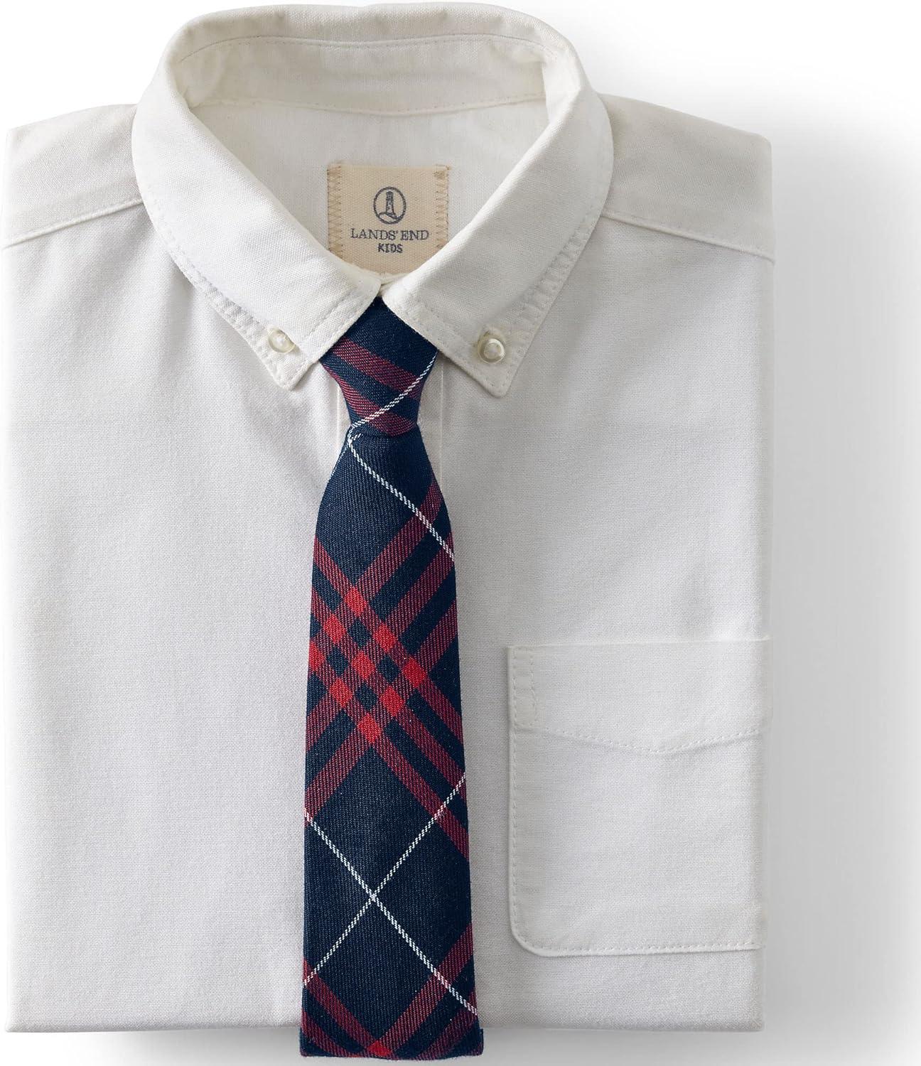 imageLands End School Uniform Kids Pre Tied TieClassic Navy Large Plaid