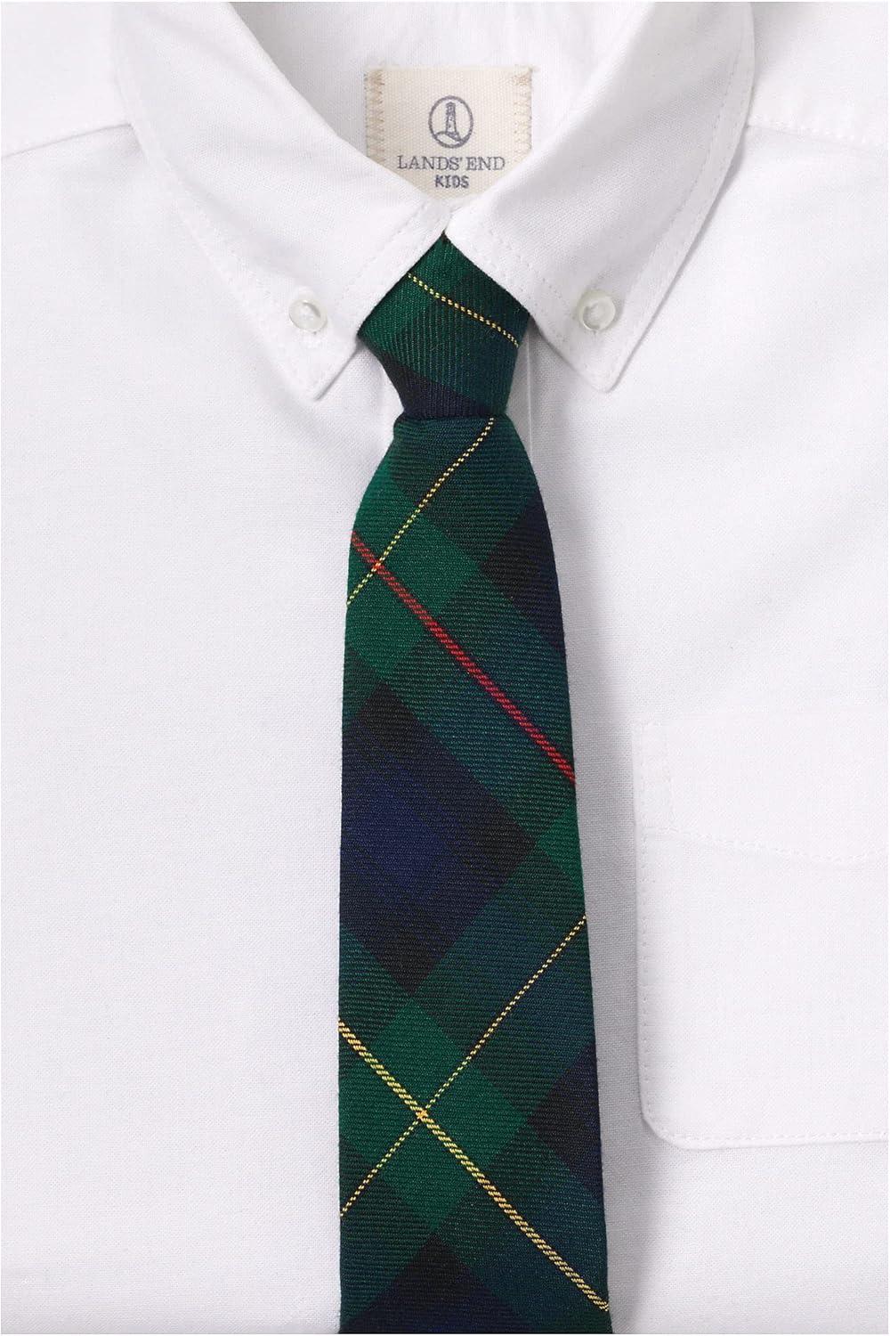 imageLands End School Uniform Kids Pre Tied TieHunterClassic Navy Plaid