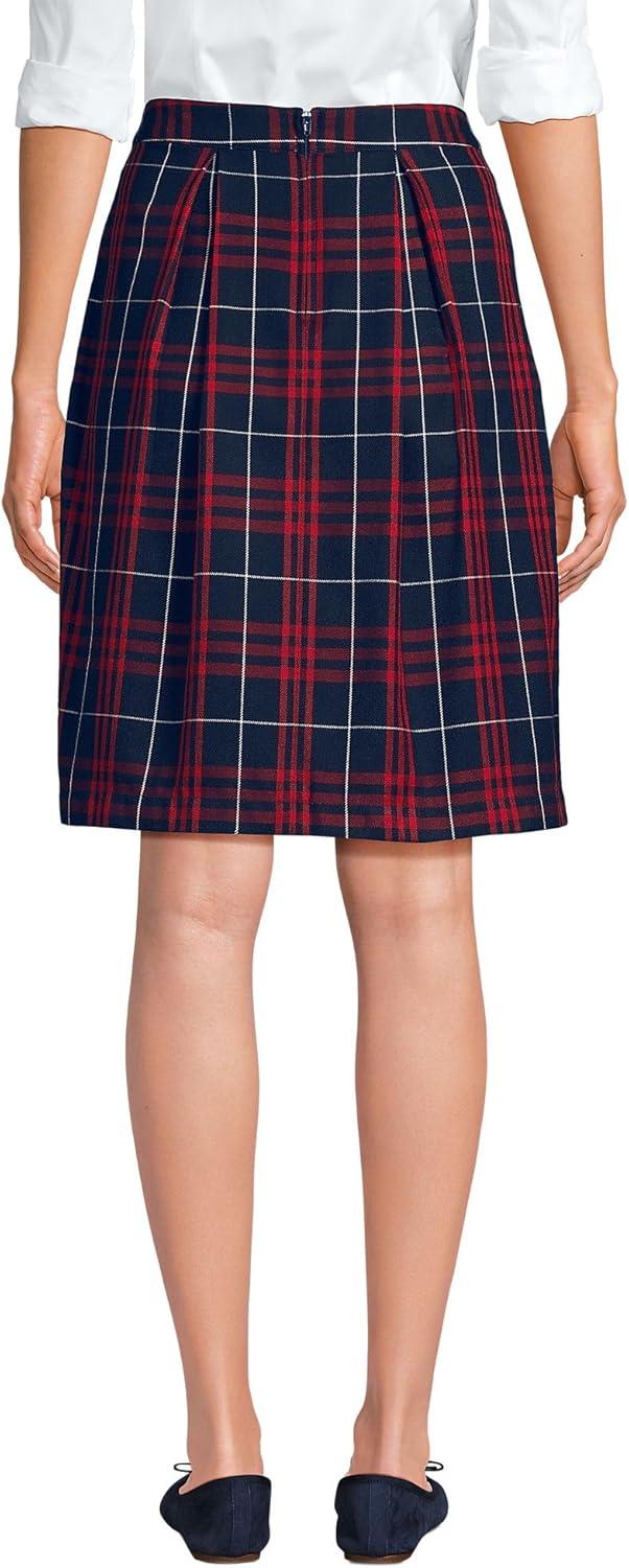 imageLands End School Uniform Womens Plaid Skort Top of KneeClassic Navy Large Plaid