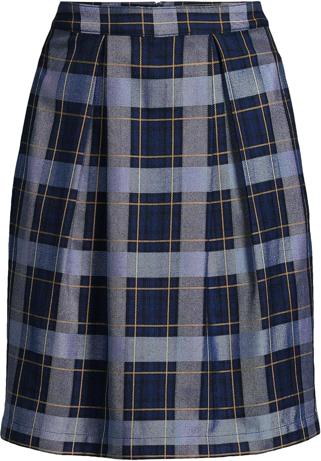 imageLands End School Uniform Womens Plaid Skort Top of KneeClassic Navy Plaid