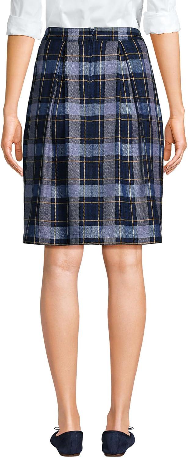 imageLands End School Uniform Womens Plaid Skort Top of KneeClassic Navy Plaid
