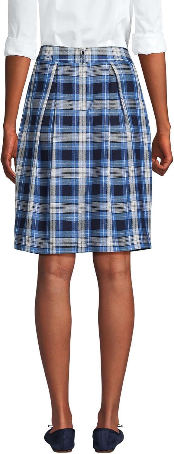 imageLands End School Uniform Womens Plaid Skort Top of KneeClear Blue Plaid
