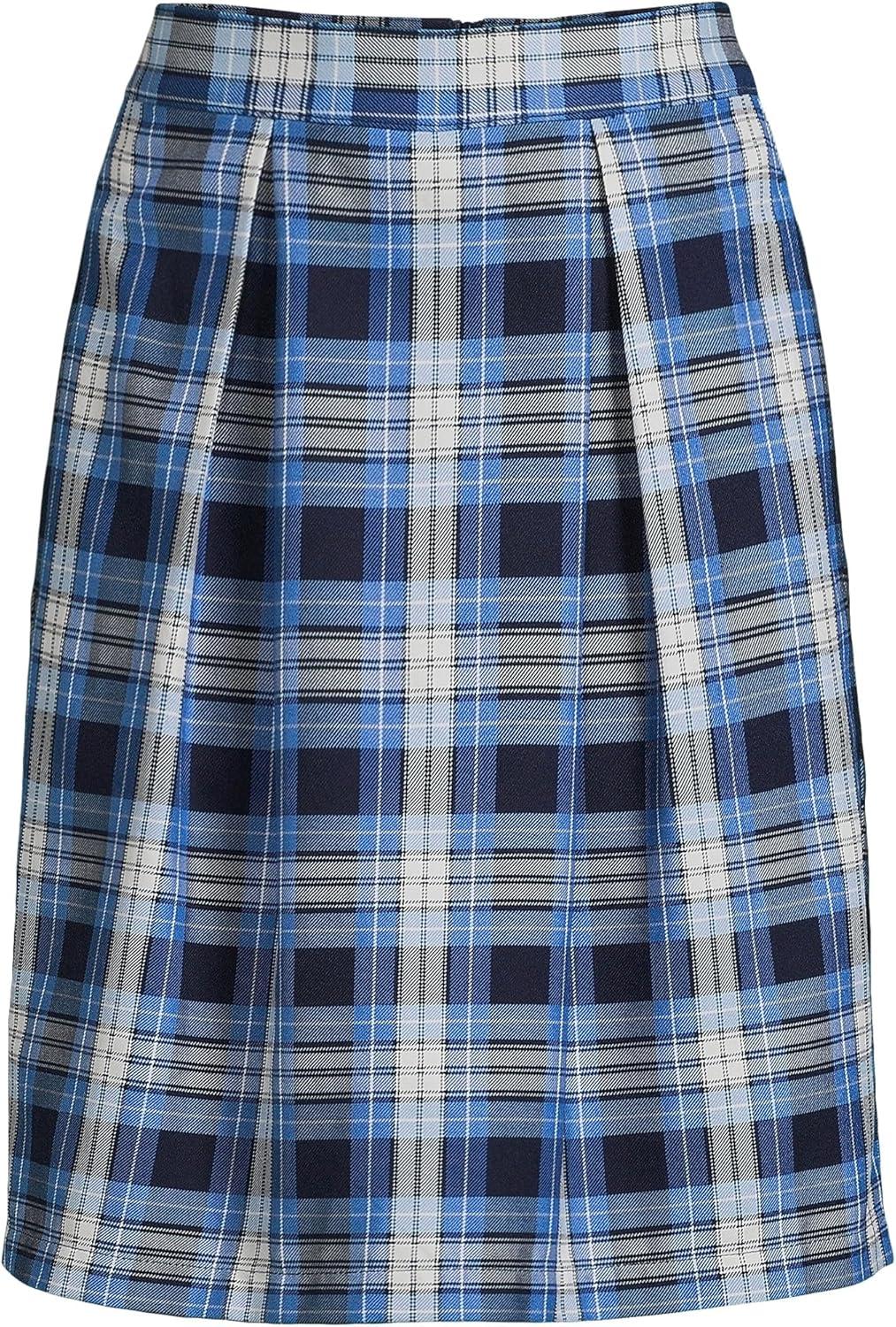 imageLands End School Uniform Womens Plaid Skort Top of KneeClear Blue Plaid