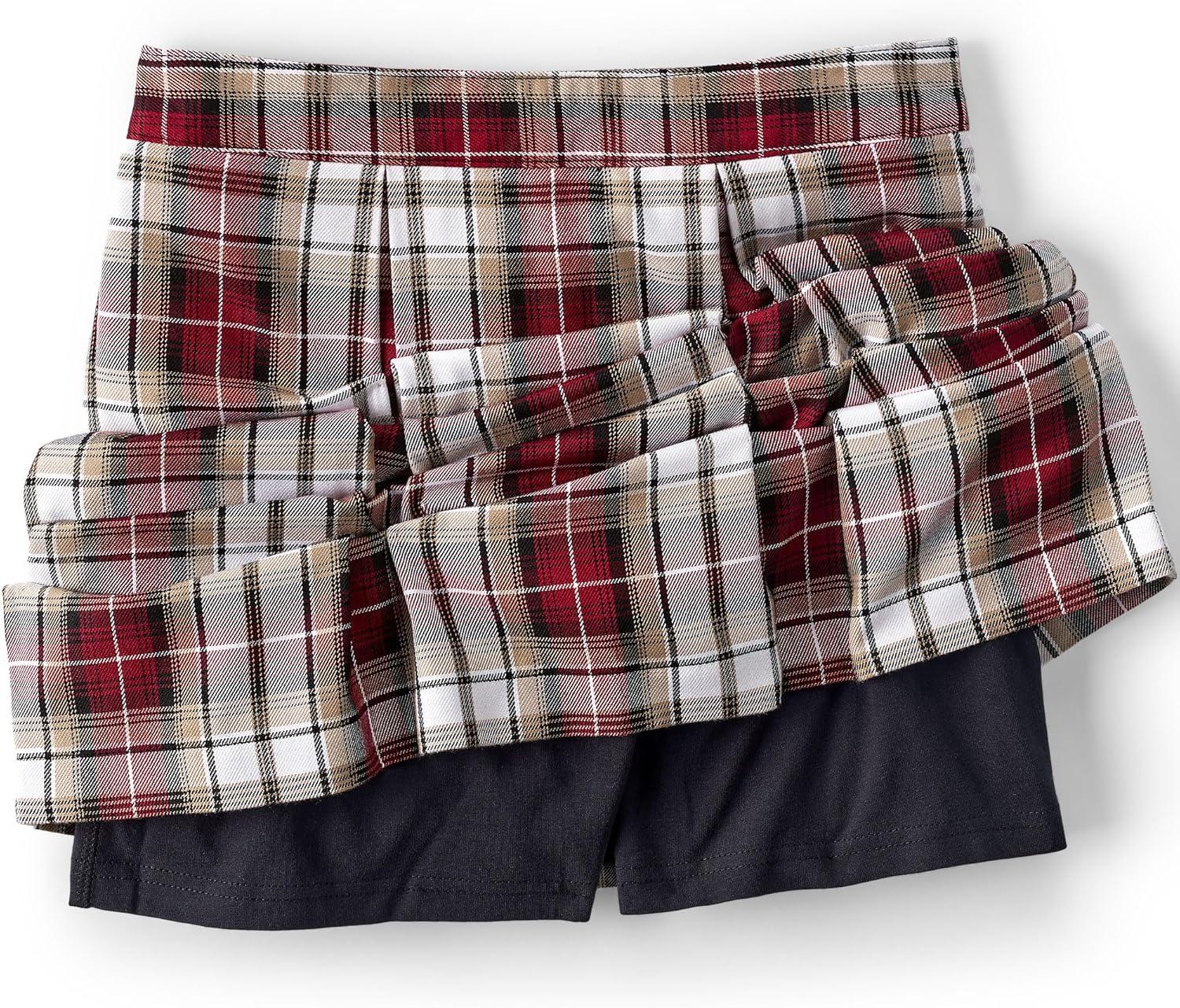 imageLands End School Uniform Womens Plaid Skort Top of KneeGarnetKhaki Plaid