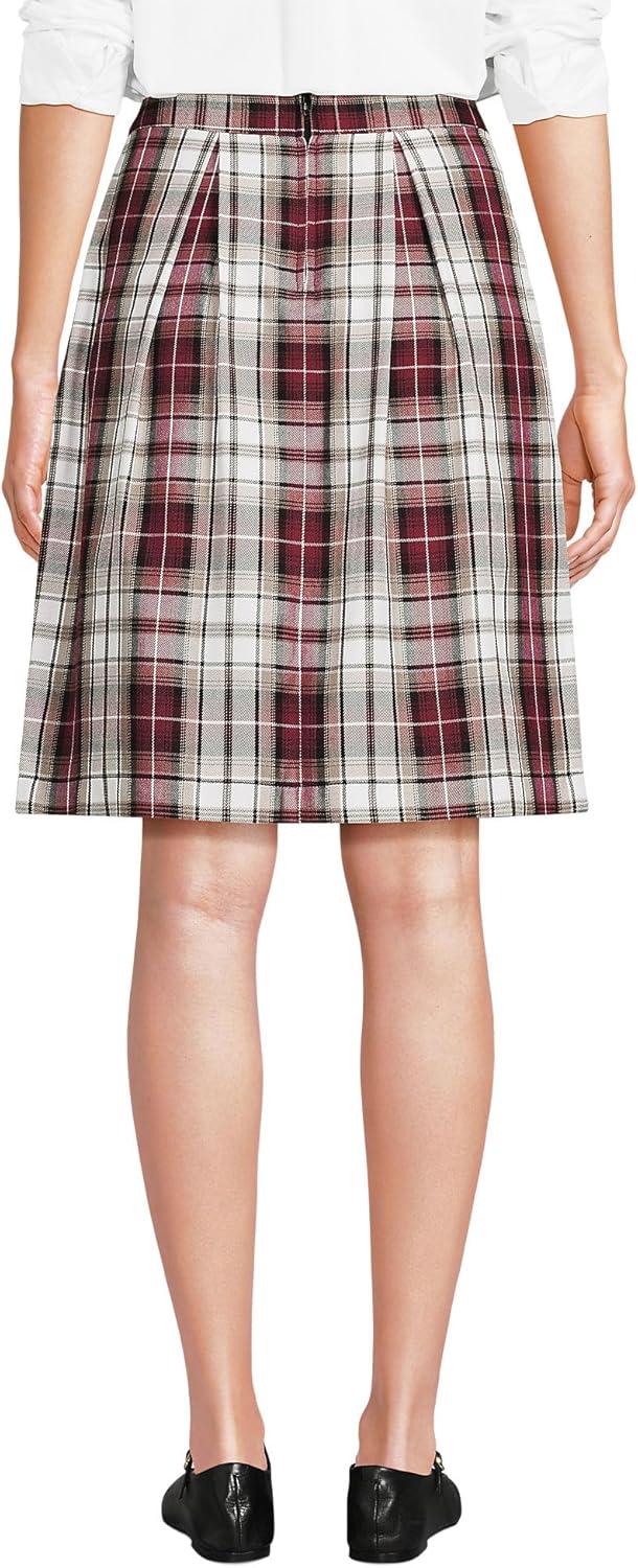 imageLands End School Uniform Womens Plaid Skort Top of KneeGarnetKhaki Plaid
