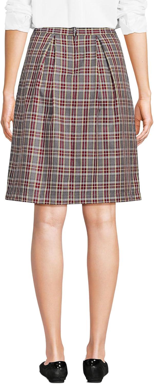 imageLands End School Uniform Womens Plaid Skort Top of KneeGray HeatherMaroon Plaid