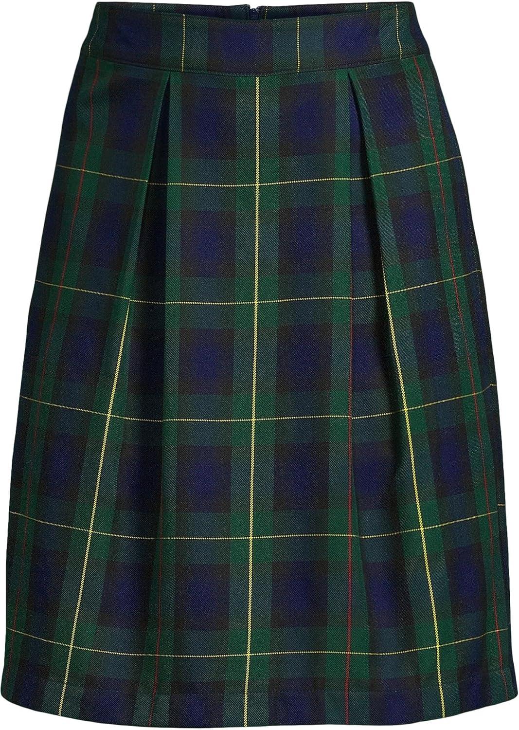 imageLands End School Uniform Womens Plaid Skort Top of KneeHunterClassic Navy Plaid