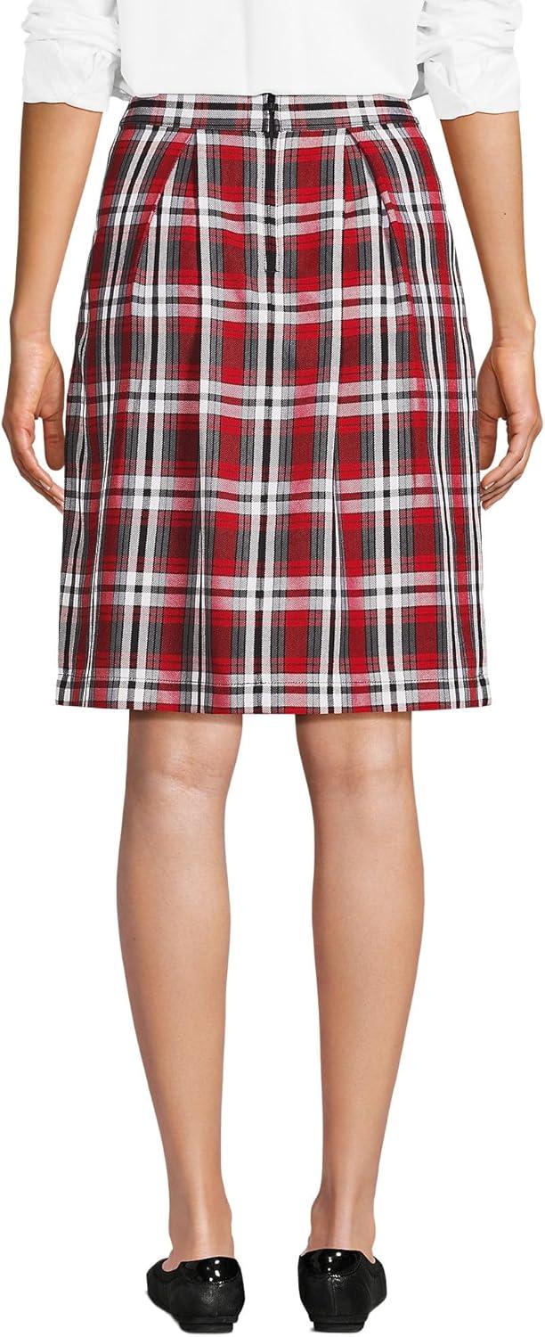 imageLands End School Uniform Womens Plaid Skort Top of KneeRedGraphite Plaid