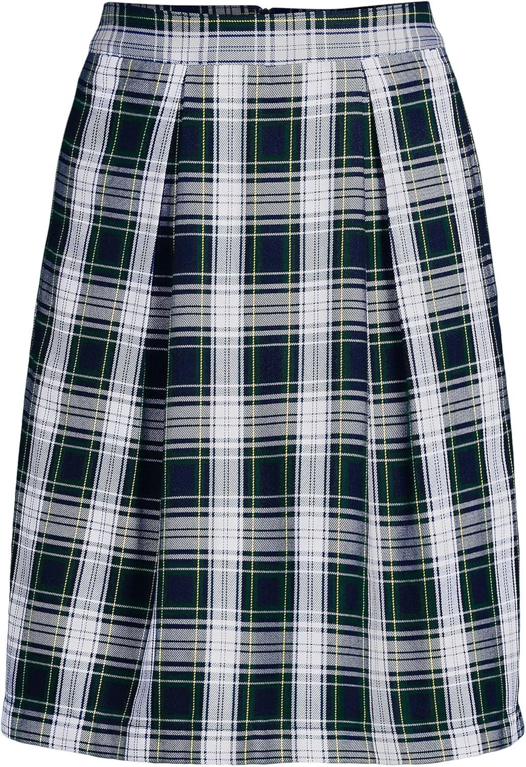 imageLands End School Uniform Womens Plaid Skort Top of KneeWhite Plaid